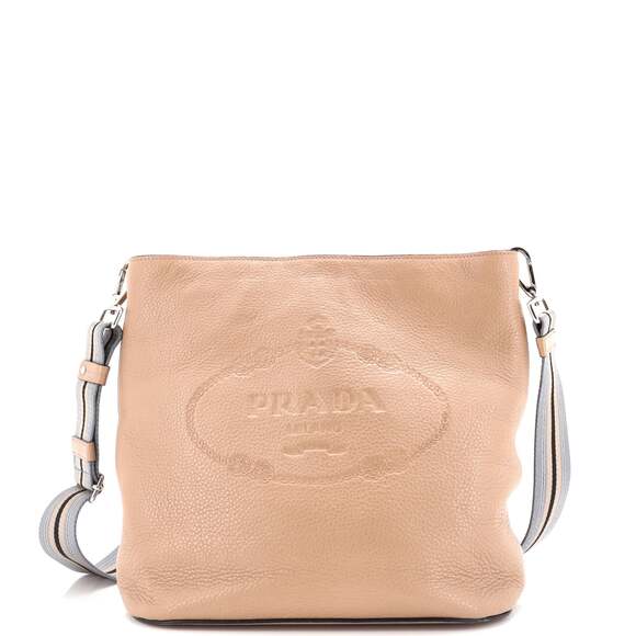 Prada Logo Bucket Messenger Bag Vitello #165397P84B - Picture 2 of 8